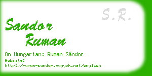 sandor ruman business card